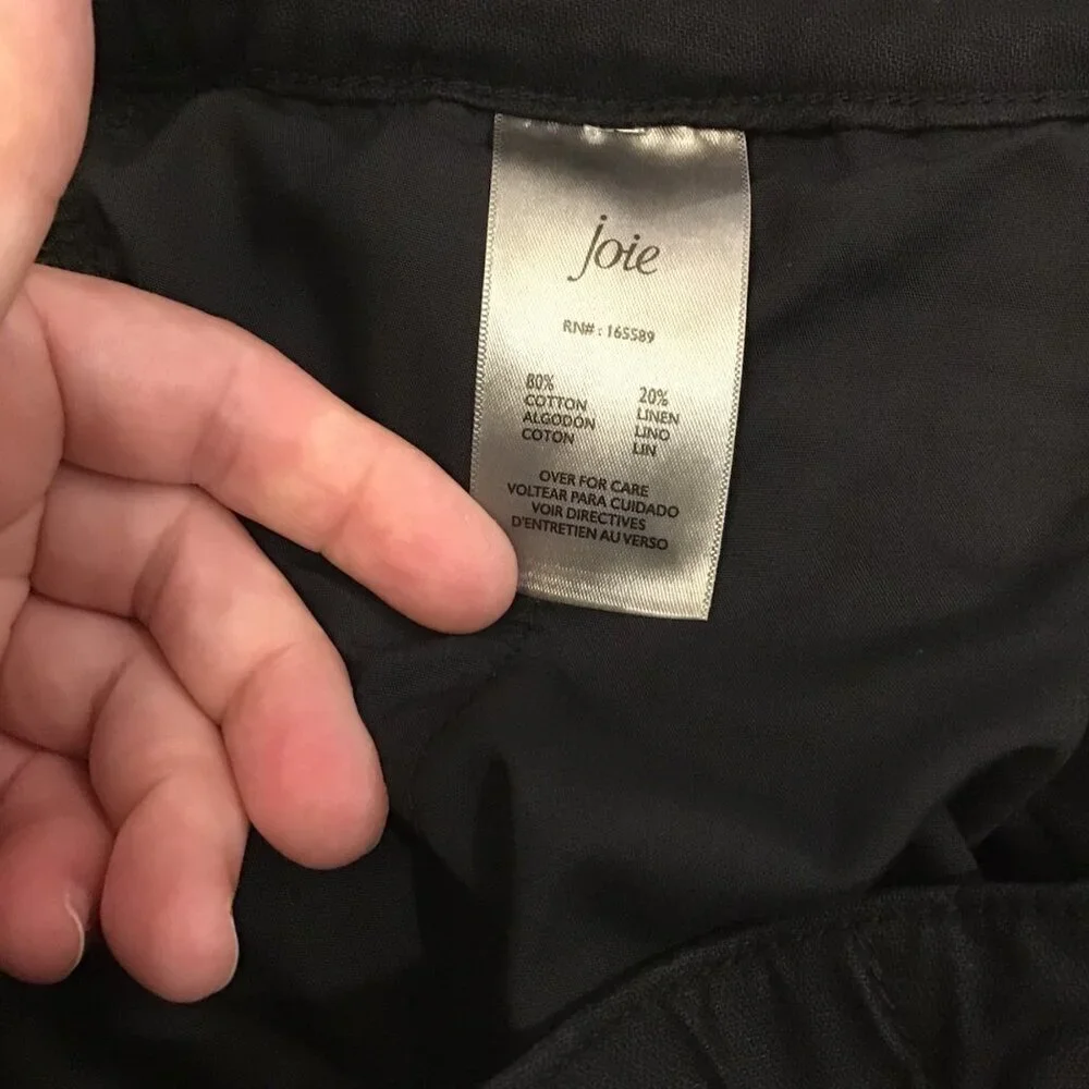 Joie Medium Pleated Linen Blend Women’s Black Shorts High Rise Pockets